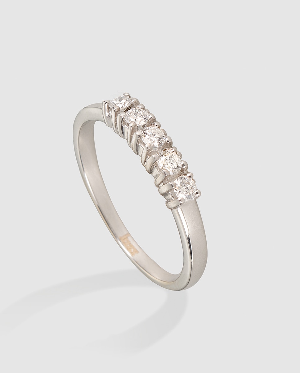 El Corte Inglés - Anillo de oro blanco y diamantes Luzz.