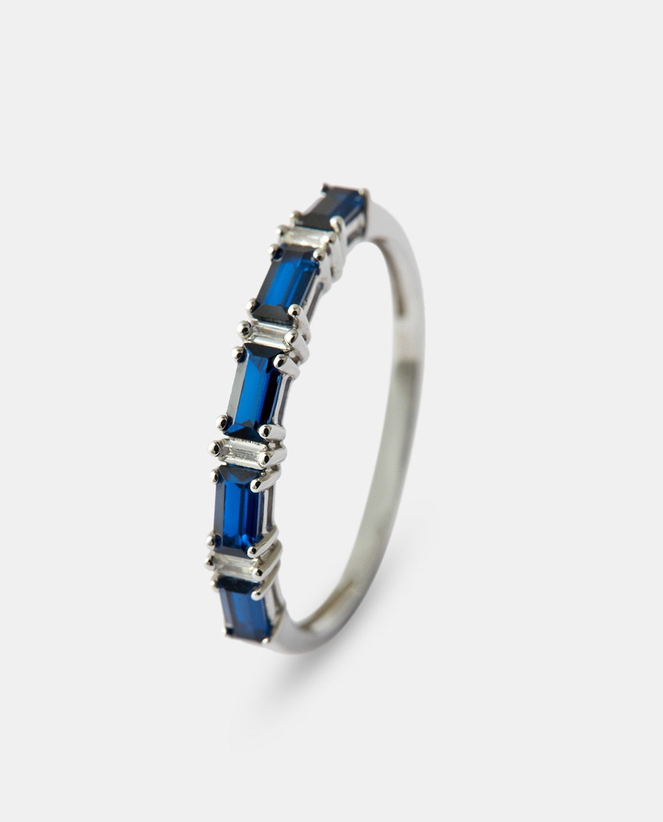 Media alianza de oro con diamante y zafiro - El Corte Inglés - Azul Azul-1