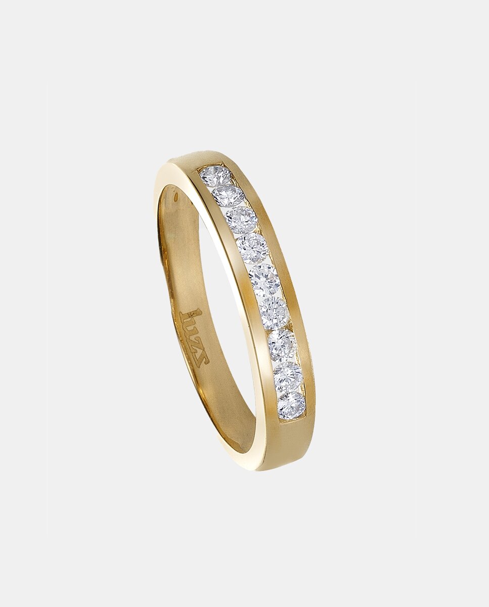 Imagen 0 de Media alianza de oro y diamantes Blanco