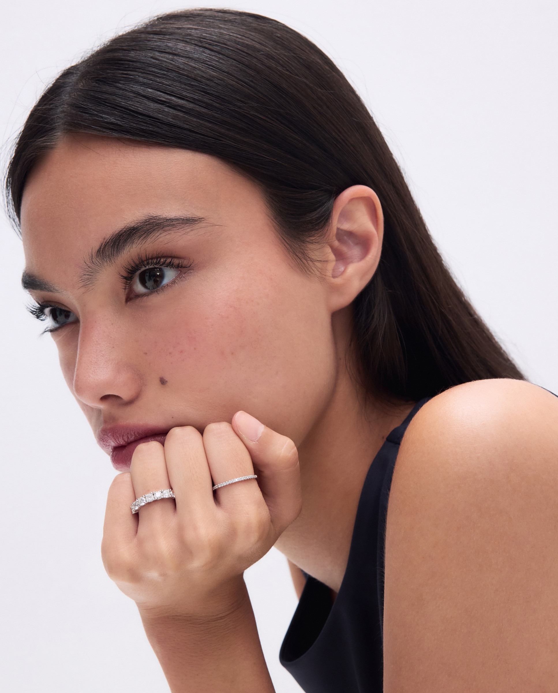 Alianza de oro blanco de 18k con diamantes en talla brillante con un peso total de 1,3ct. - El Corte Inglés - Plata Plata-5
