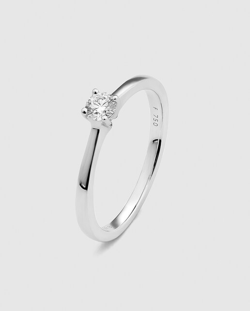 Anillo solitario de oro blanco y diamante Diamonds El Corte Inglés