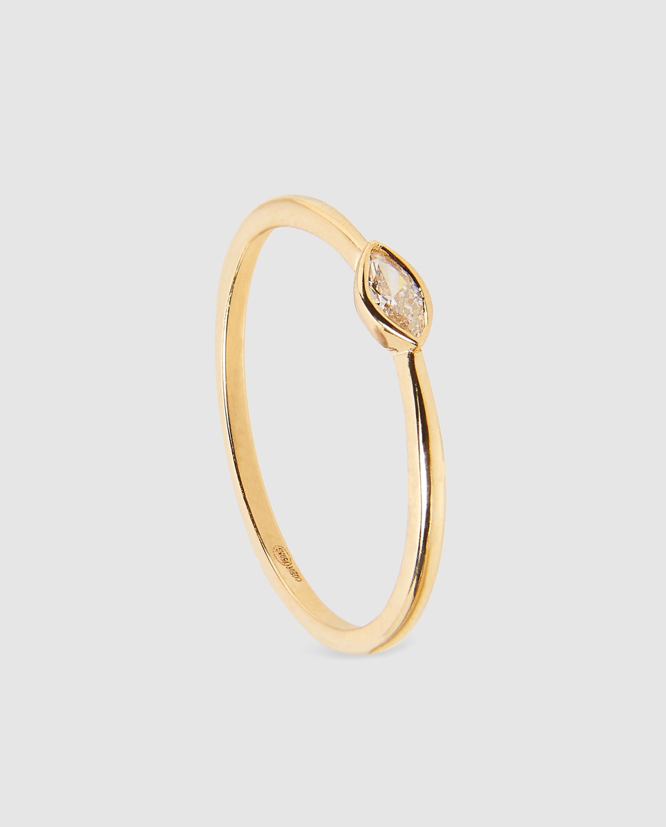 Imagen 0 de Anillo solitario El Corte Inglés Geometry de oro y diamante Blanco