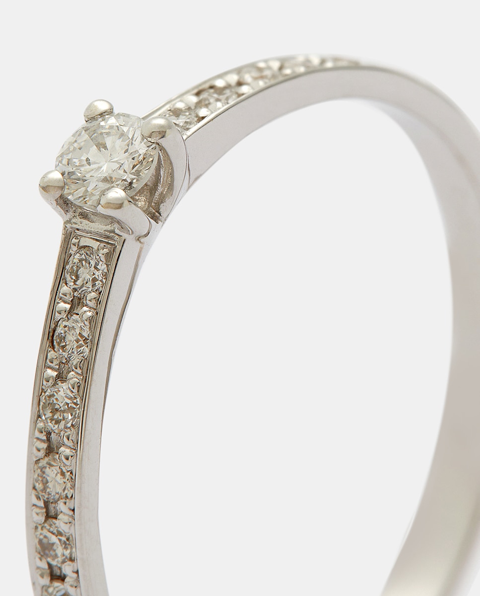 Anillo solitario de oro y brillantes - El Corte Inglés - Blanco Blanco-2