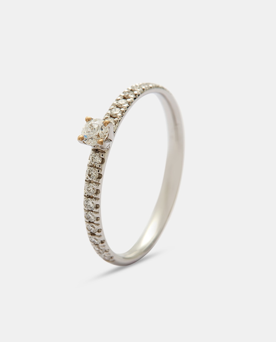 Anillo solitario de oro y brillantes - El Corte Inglés - Blanco Blanco-1