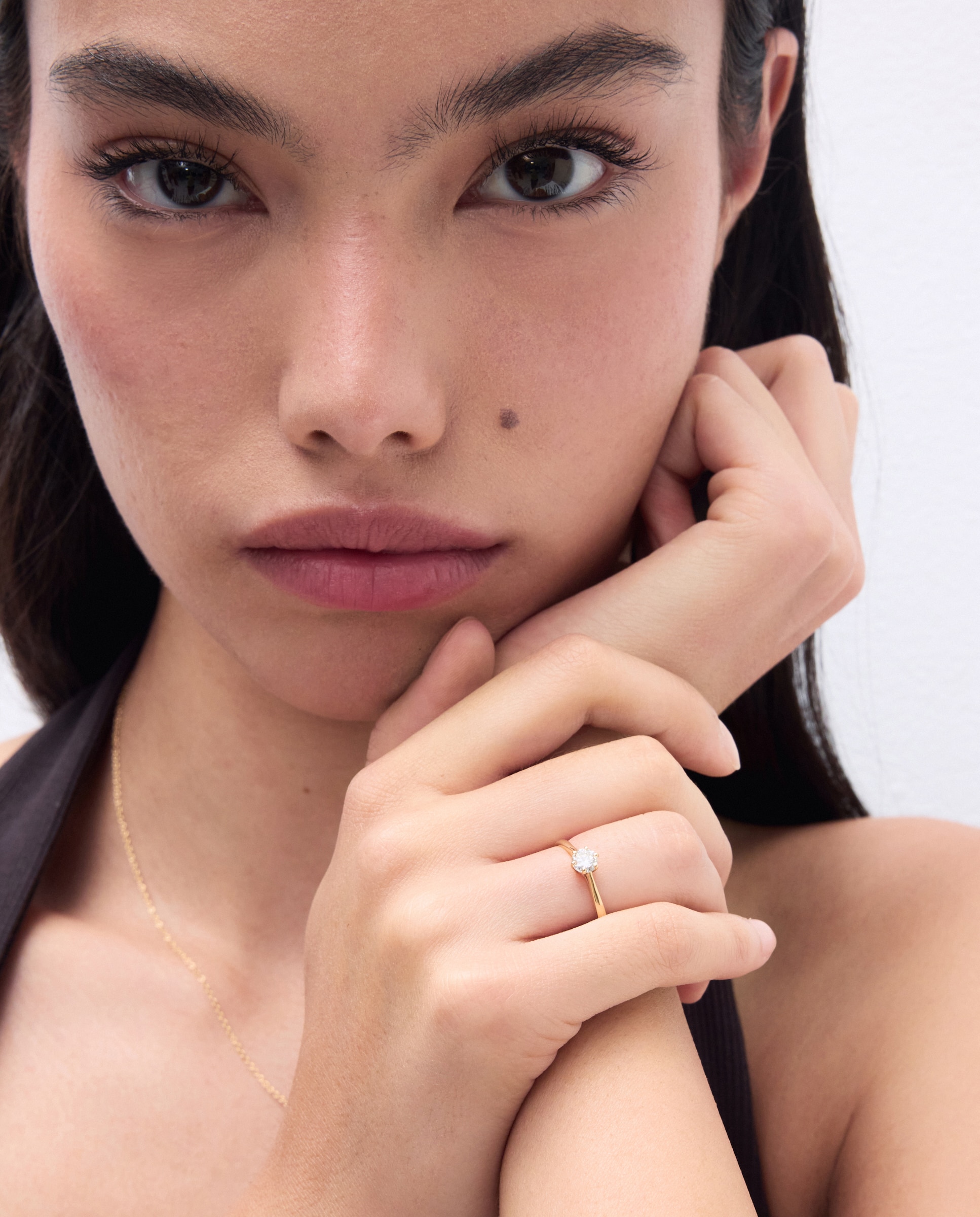 Anillo solitario de oro blanco de 18k con diamantes en talla brillante con un peso total de 0,40ct - El Corte Inglés - 300 Amarillo 300 Amarillo-5