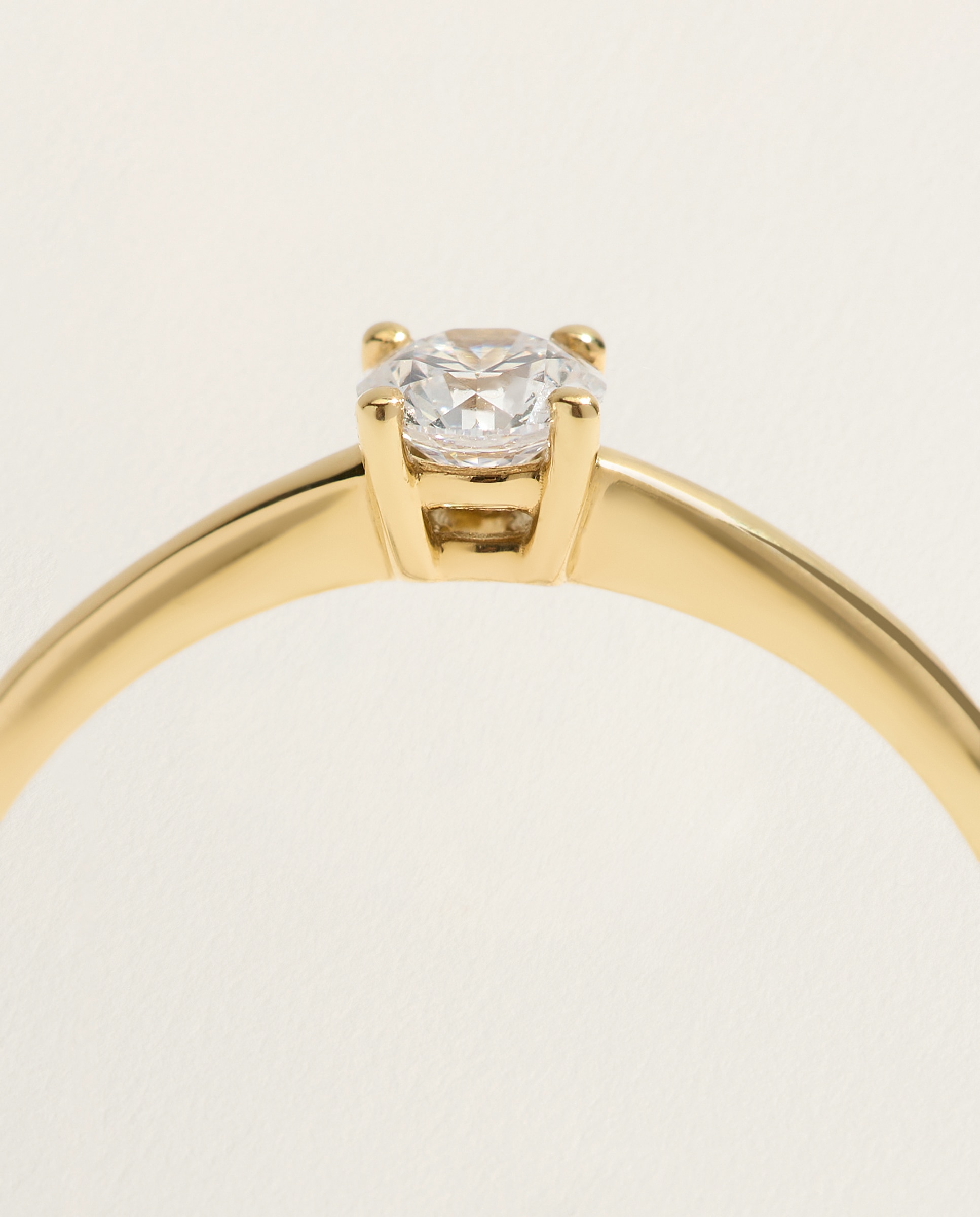 Anillo solitario de oro blanco de 18k con diamantes en talla brillante con un peso total de 0,20ct - El Corte Inglés - 300 Amarillo 300 Amarillo-4
