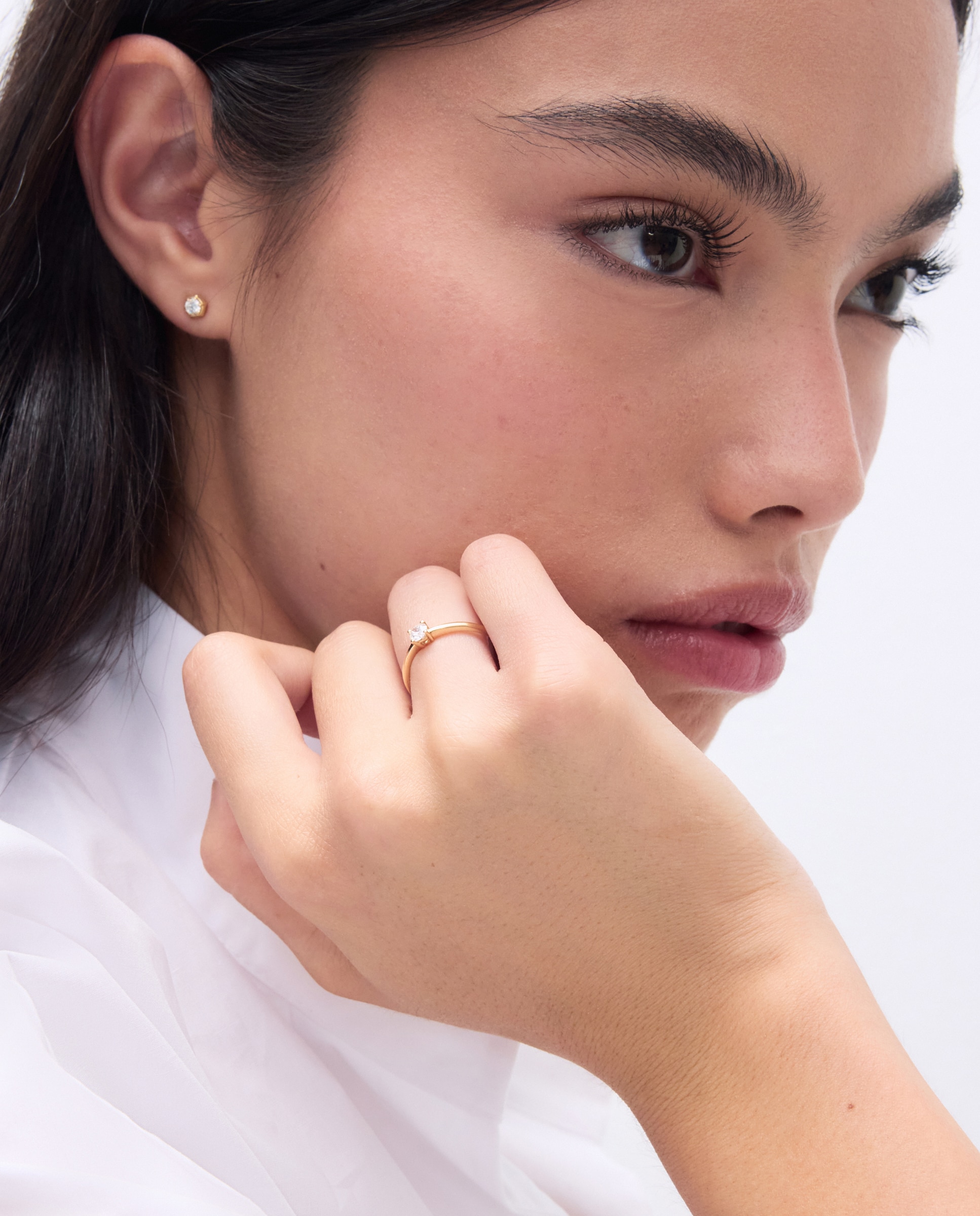 Anillo solitario de oro blanco de 18k con diamantes en talla brillante con un peso total de 0,20ct - El Corte Inglés - 300 Amarillo 300 Amarillo-5