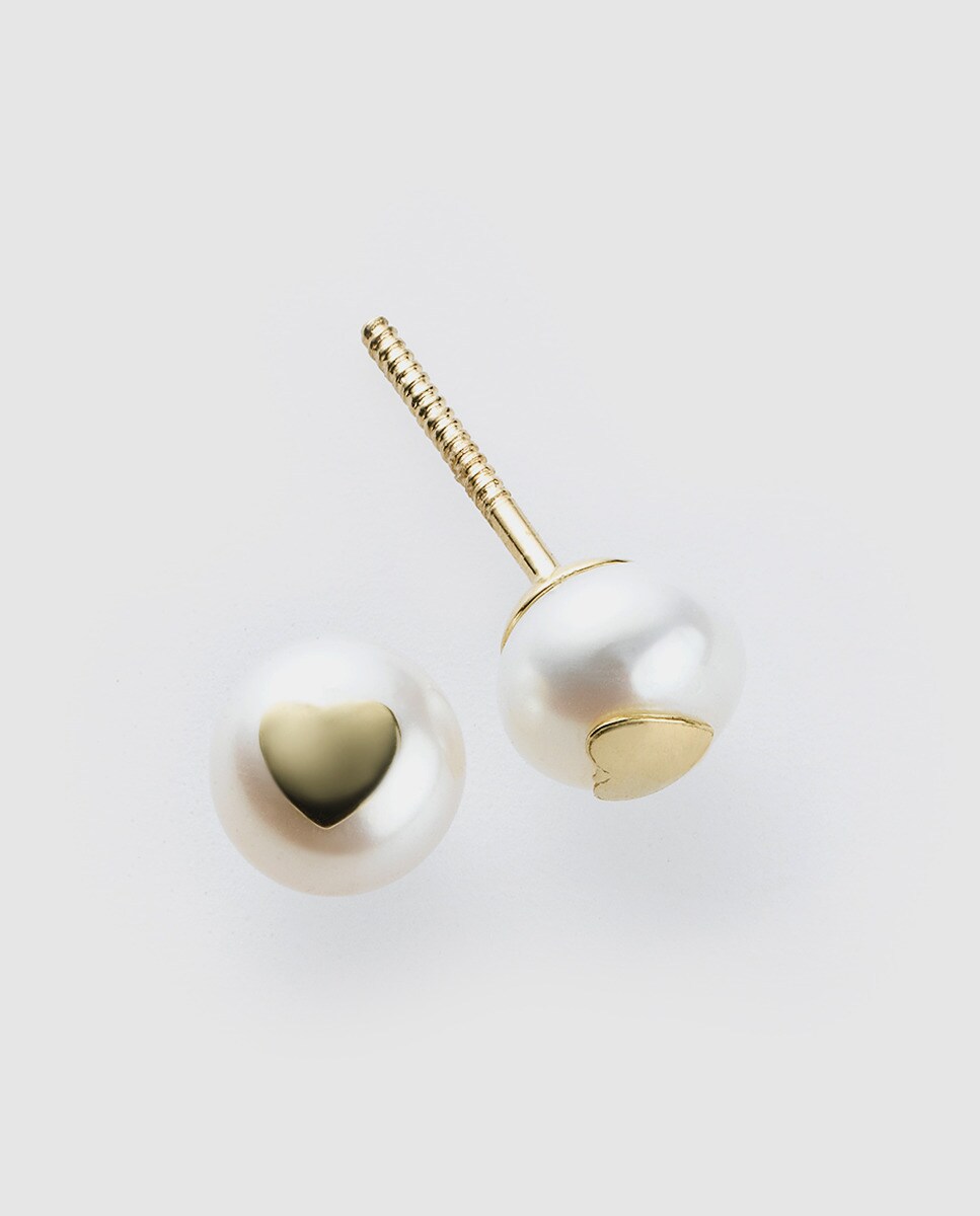 Pendientes de bebé de oro y perla - El Corte Inglés - Blanco Blanco-1