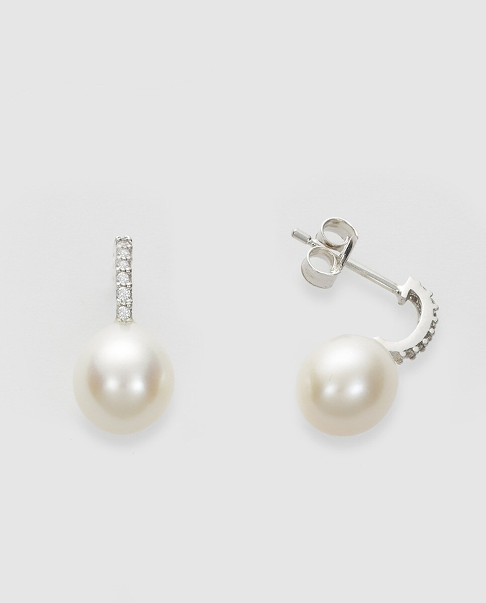 Pendientes mujer oro y circonita - El Corte Inglés - Blanco Blanco-1