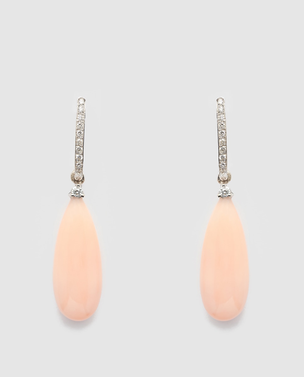 Imagen 1 de Pendientes El Corte Inglés My Wedding en oro con diamantes y pera de coral Coral