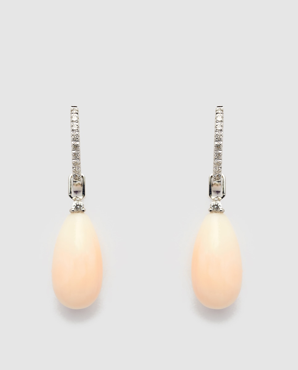 Imagen 0 de Pendientes El Corte Inglés My Wedding desmontables en oro con diamantes y pera de coral Coral