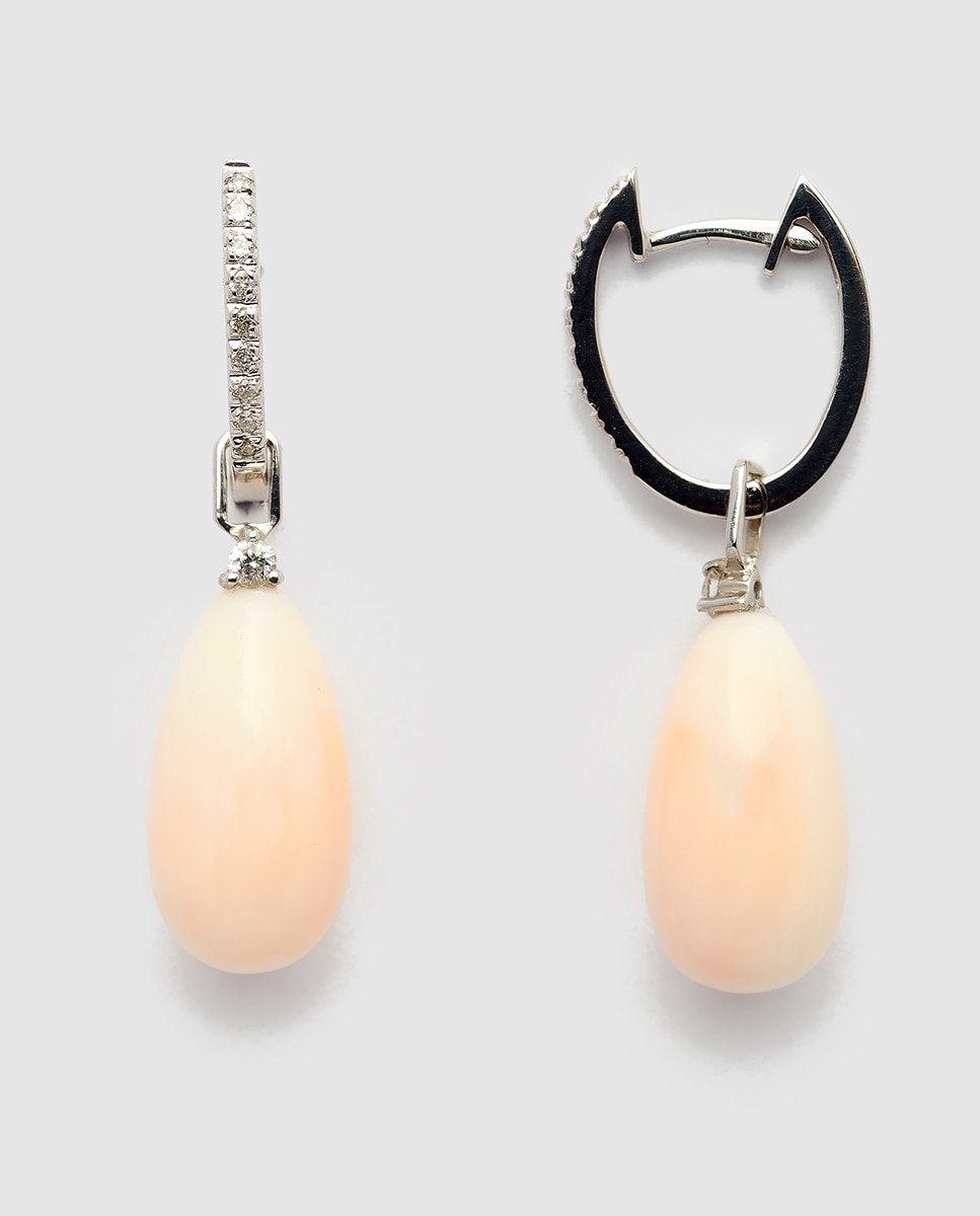 Pendientes El Corte Inglés My Wedding desmontables en oro con diamantes y pera de - Coral Coral-2