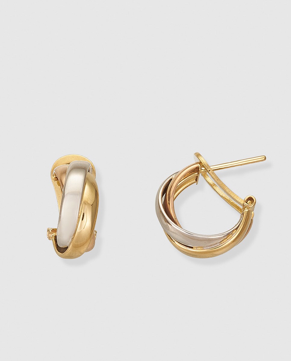 Imagen 0 de Pendientes de cierre omega El Corte Inglés de oro tricolor Multicolor