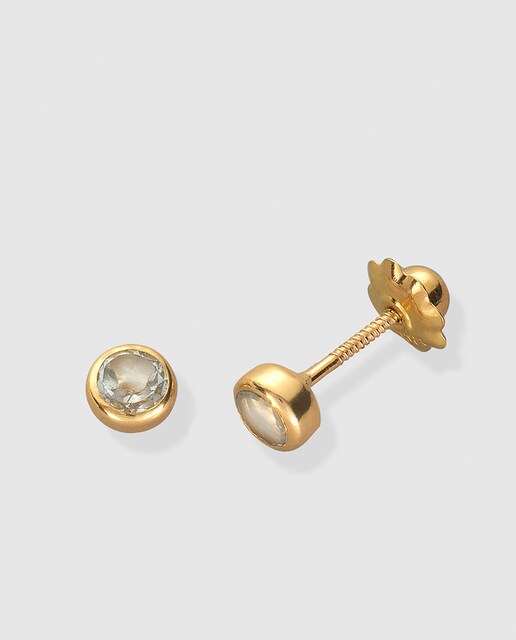 Pendientes de bebé de oro con topacio