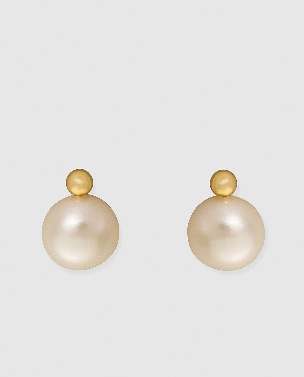 Imagen 0 de Pendientes de oro amarillo y perla El Corte Inglés Blanco