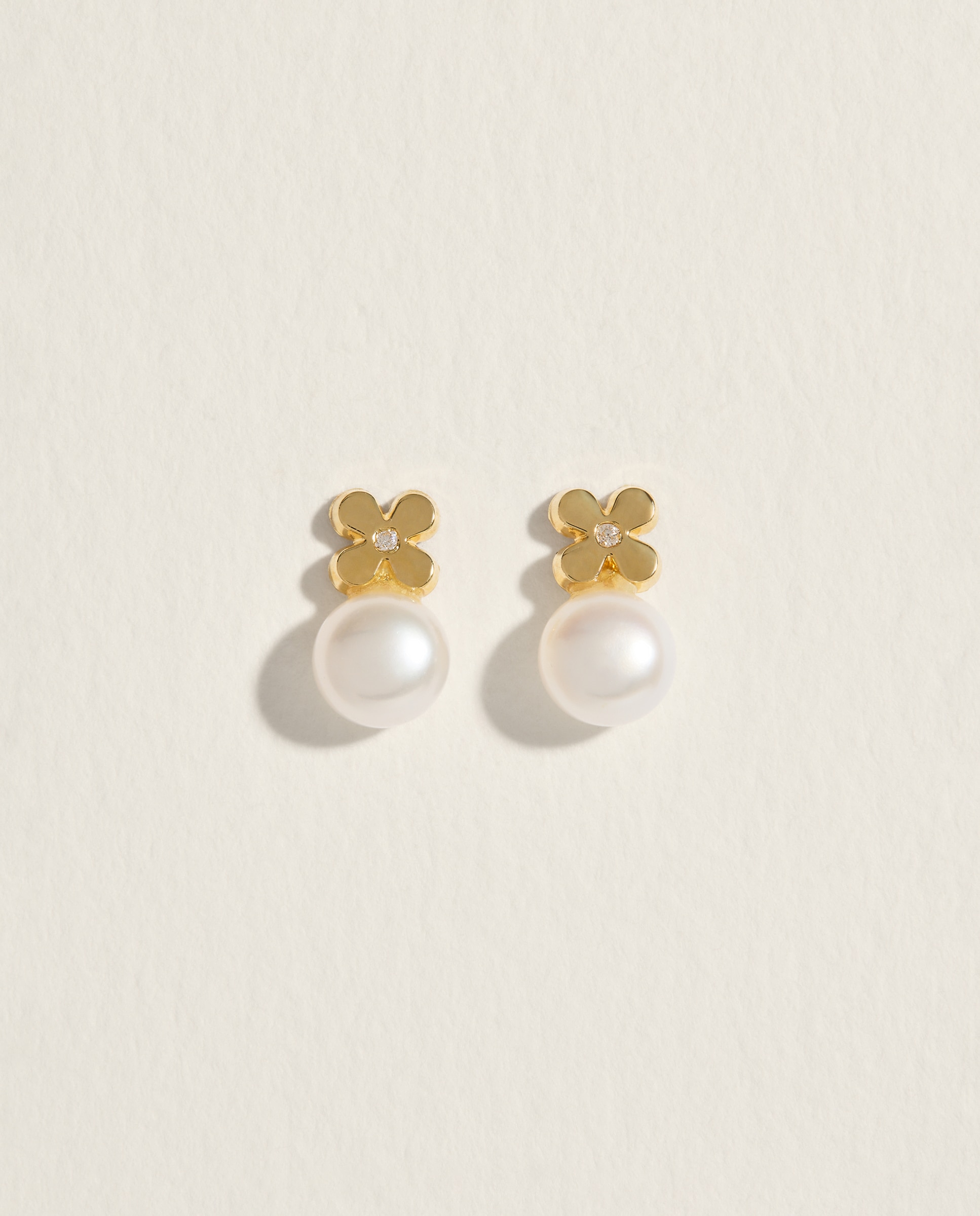 Pendientes de niña El Corte Inglés de oro con perlas - Blanco Blanco-1