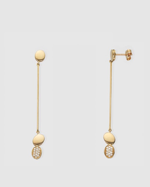 Pendientes largos Mio de oro  y diamantes