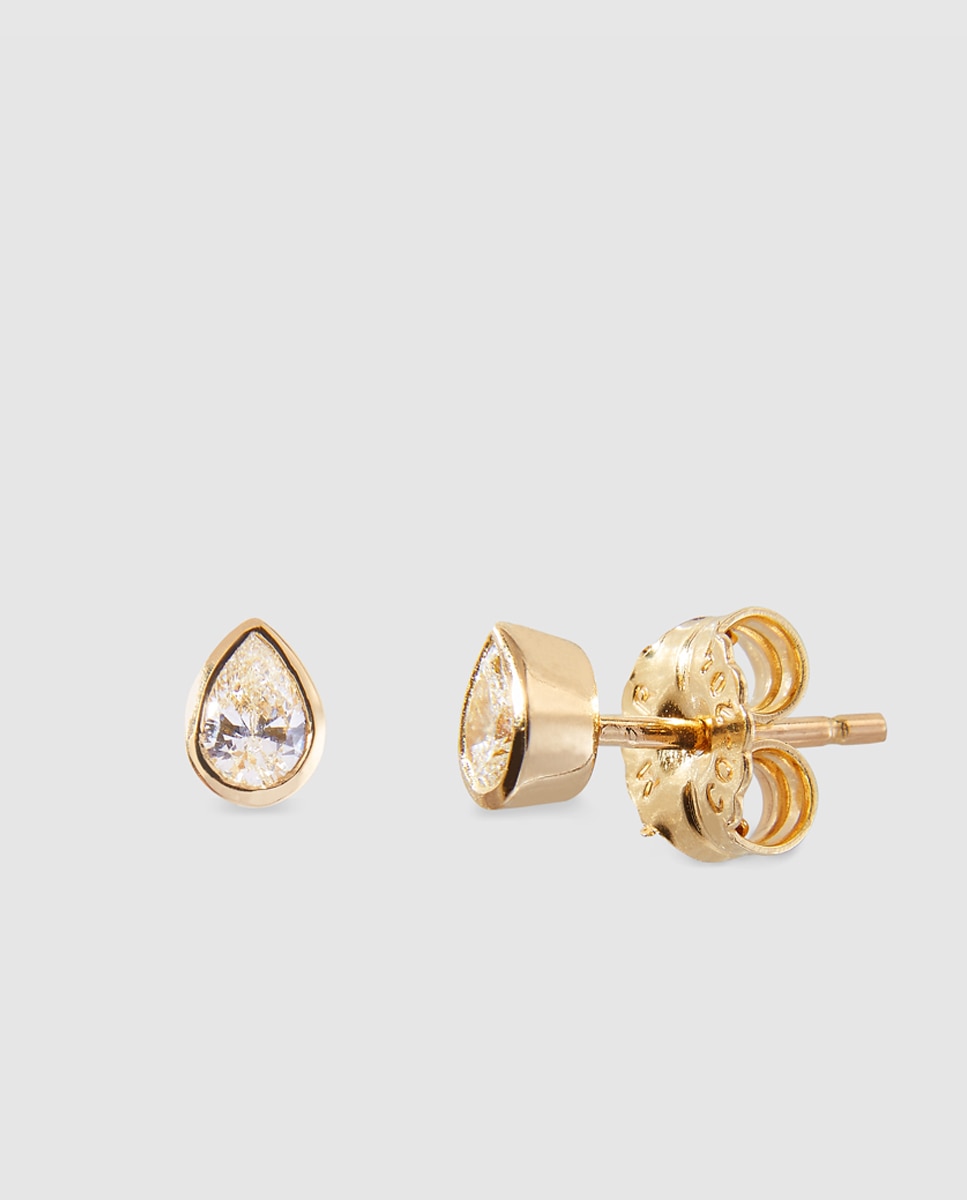 Pendientes El Corte Inglés Geometry de oro y diamantes - Blanco Blanco-1
