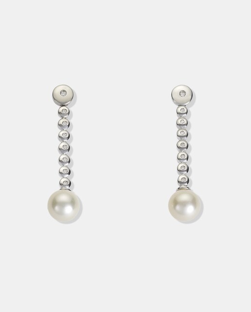 Pendientes Luzz de oro con perlas y diamantes