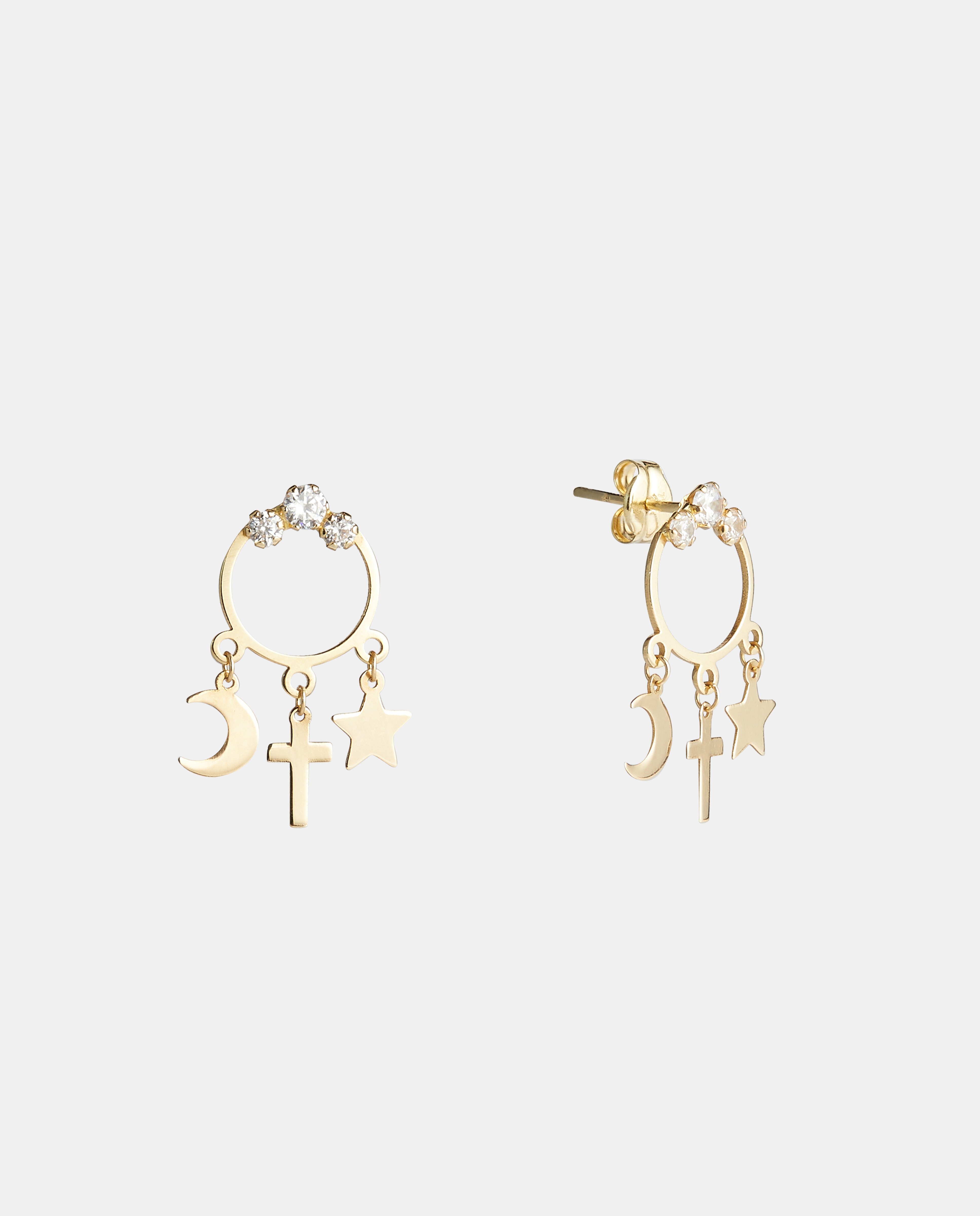Pendientes oro Essential Gold de oro y circonia - El Corte Inglés - Blanco Blanco-1