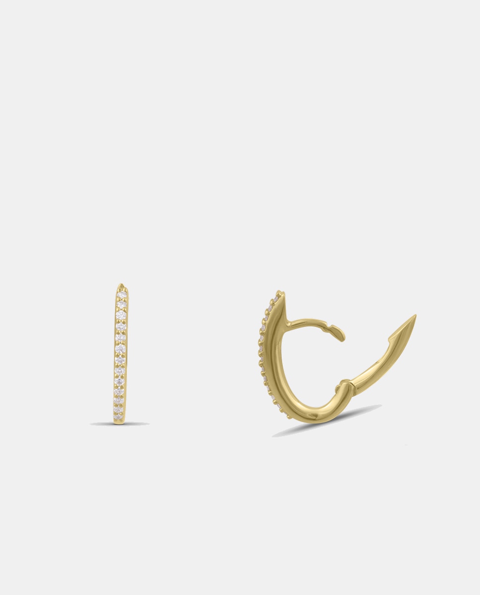 Pendientes de aro en oro con diamantes - El Corte Inglés - Blanco Blanco-1