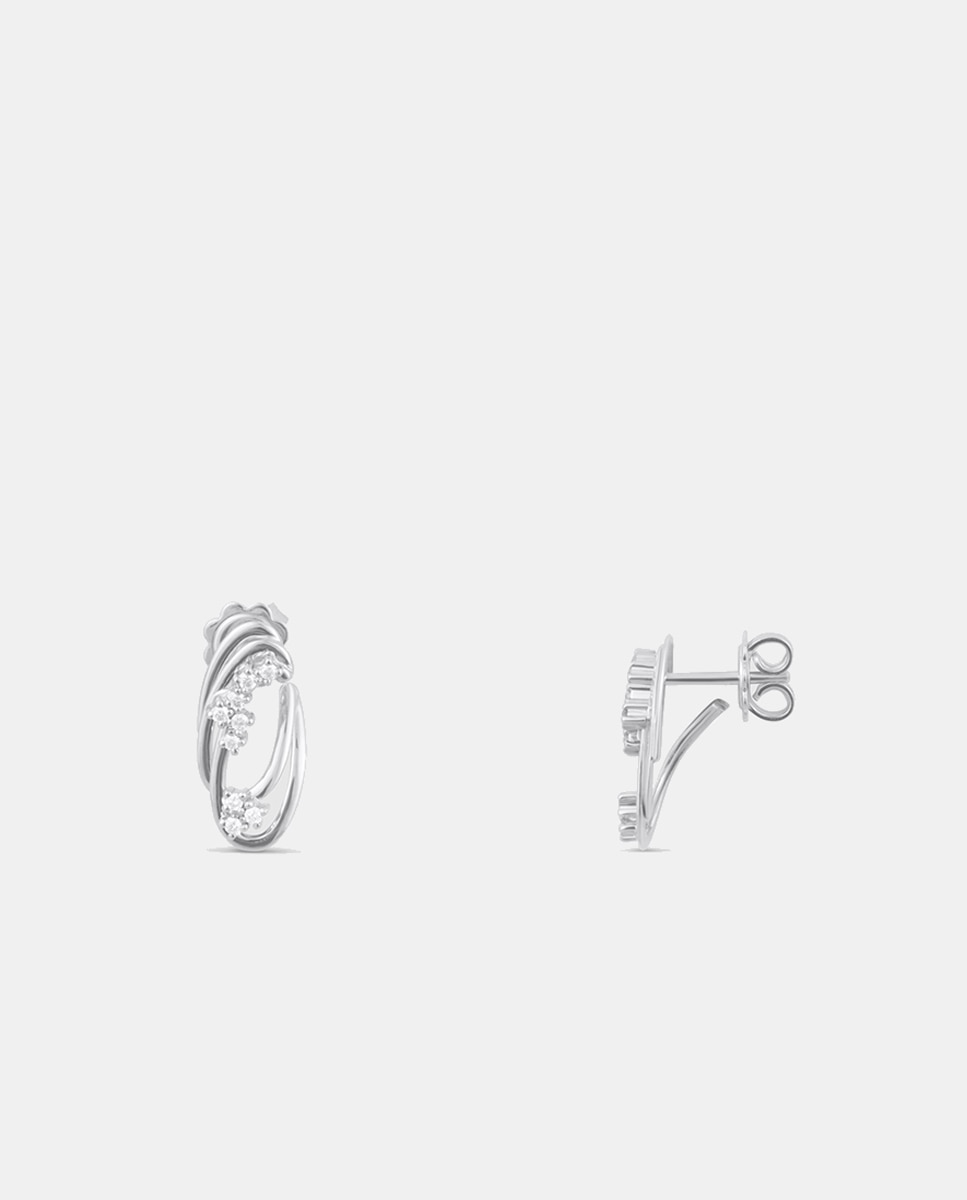 Pendientes de aro en oro con diamantes - El Corte Inglés - Blanco Blanco-1