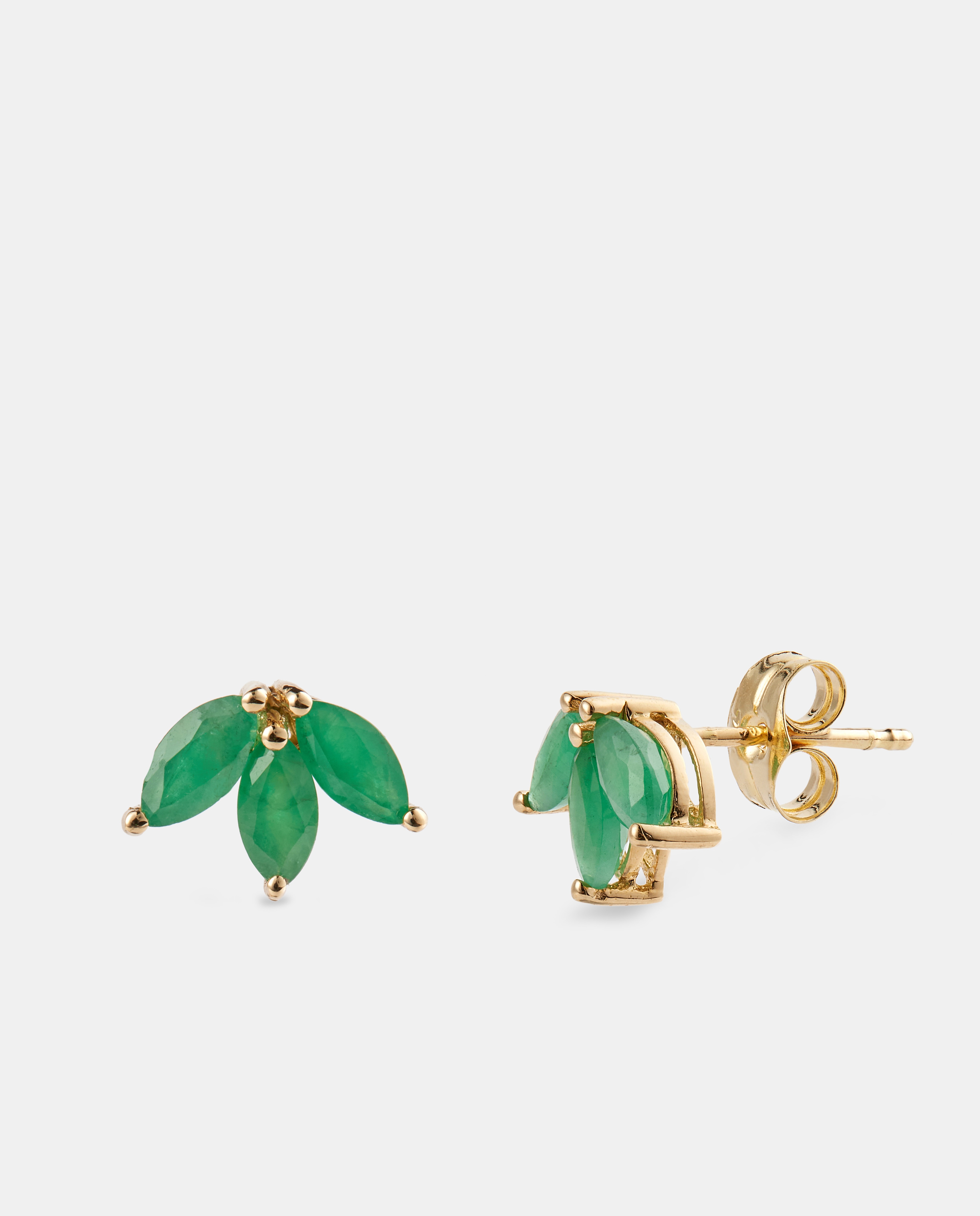 El Corte Inglés - Pendientes de oro con esmeralda.