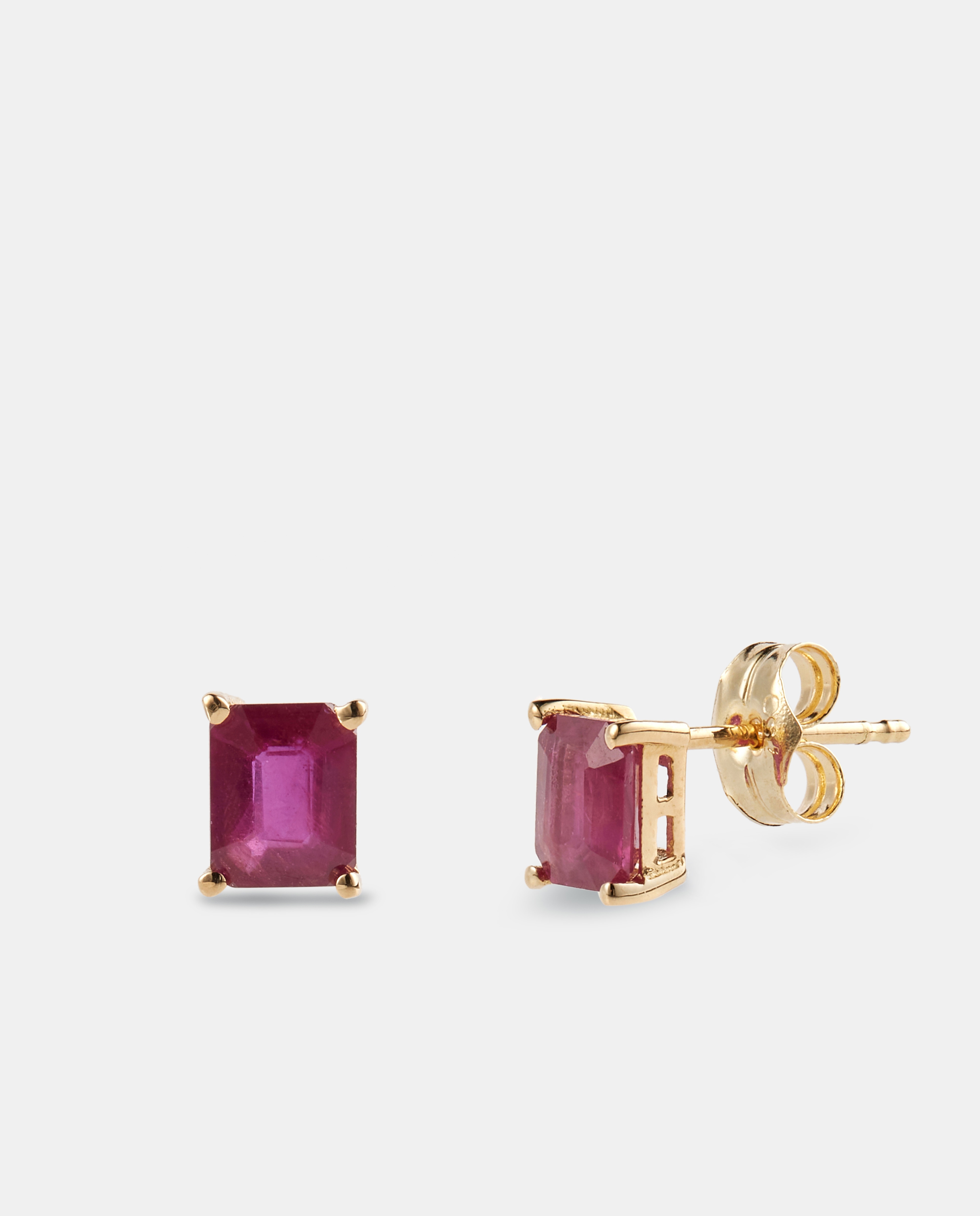 Imagen 0 de Pendientes de oro con rubí Rojo