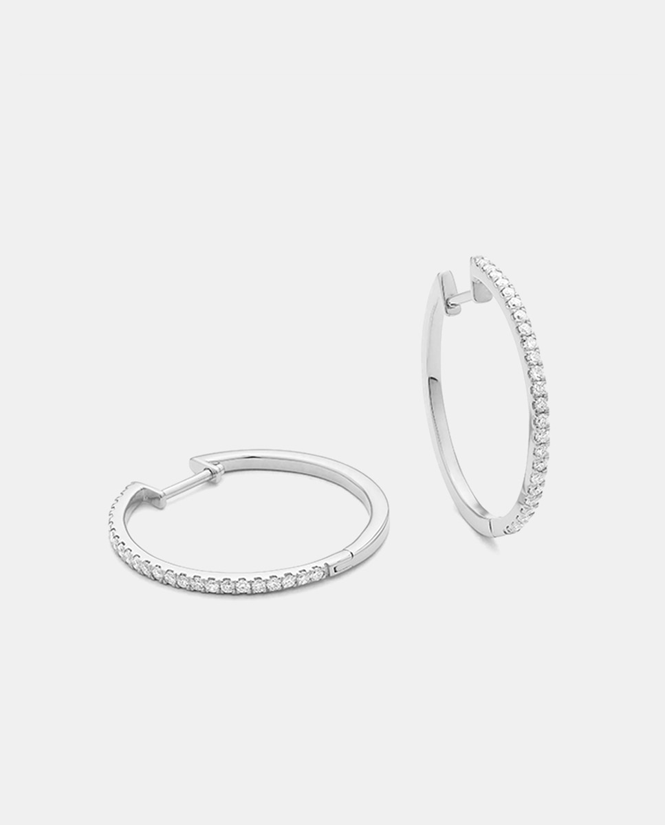 Pendientes de aro de oro y diamantes - El Corte Inglés - Blanco Blanco-1