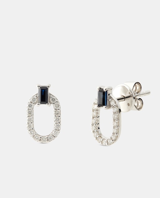 Pendientes de oro, diamantes y zafiro