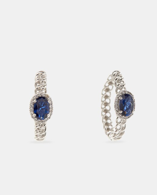 Pendientes de oro, diamante y zafiro