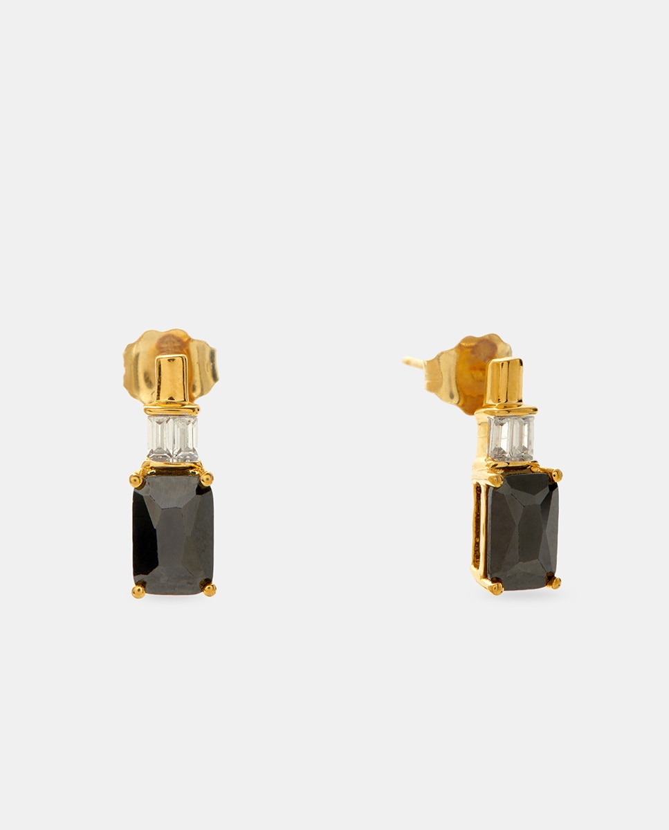 Imagen 1 de Pendientes de oro, diamante y espinela Negro