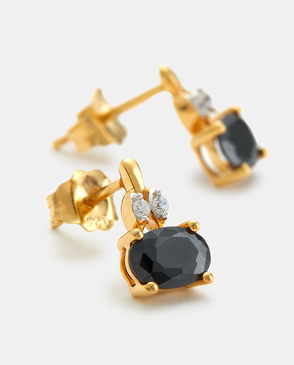 Pendientes de oro, diamante y espinela - El Corte Inglés - Negro Negro-2
