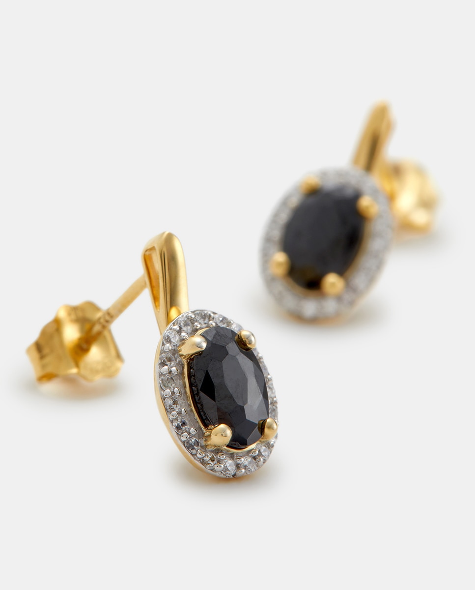 Pendientes de oro, diamante y espinela - El Corte Inglés - Negro Negro-2