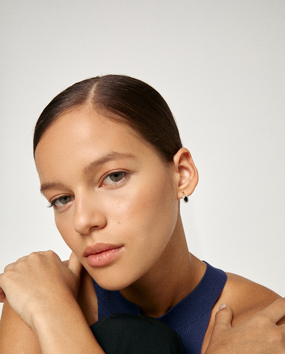 Pendientes de oro, diamante y espinela - El Corte Inglés - Negro Negro-3