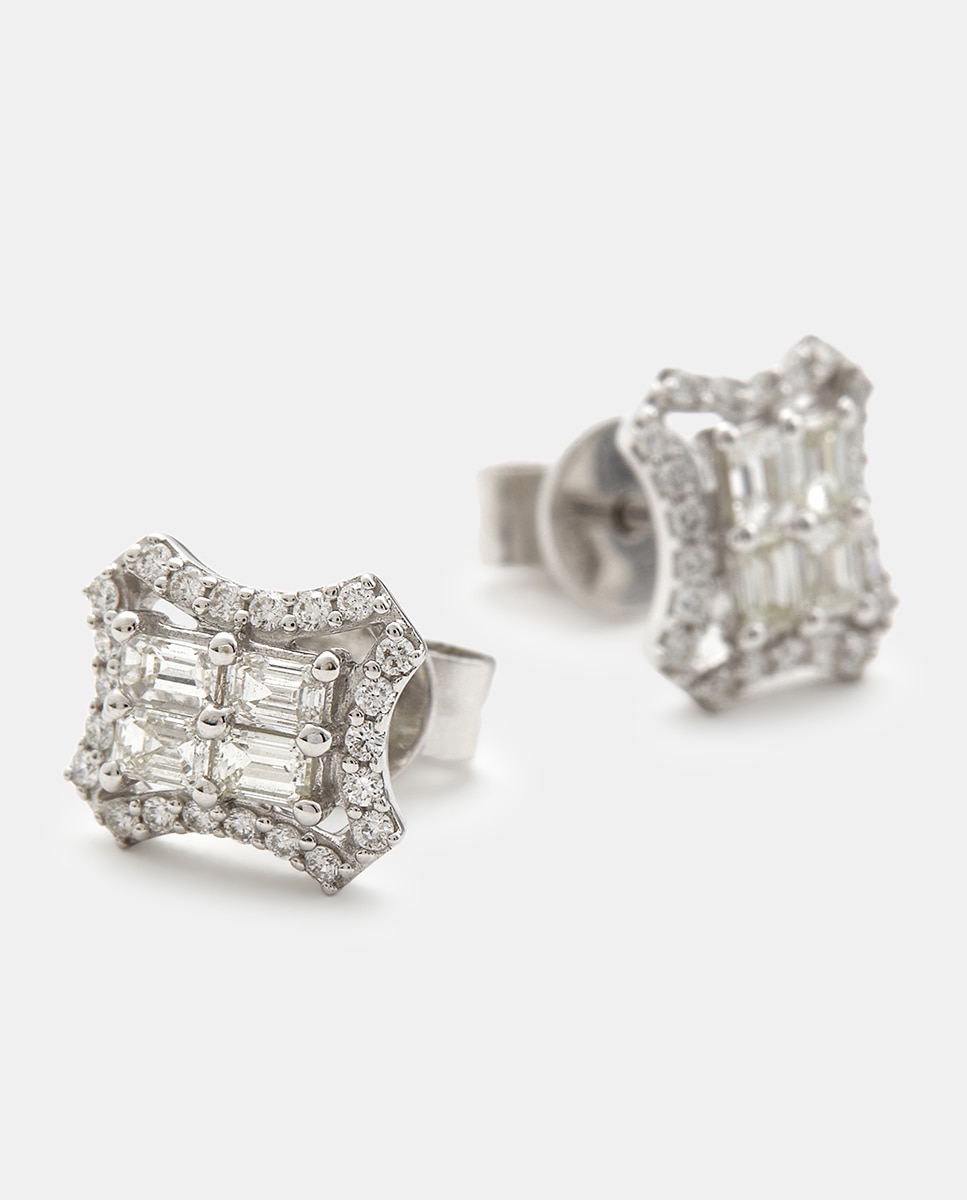 Pendientes de oro y diamantes - El Corte Inglés - Blanco Blanco-2
