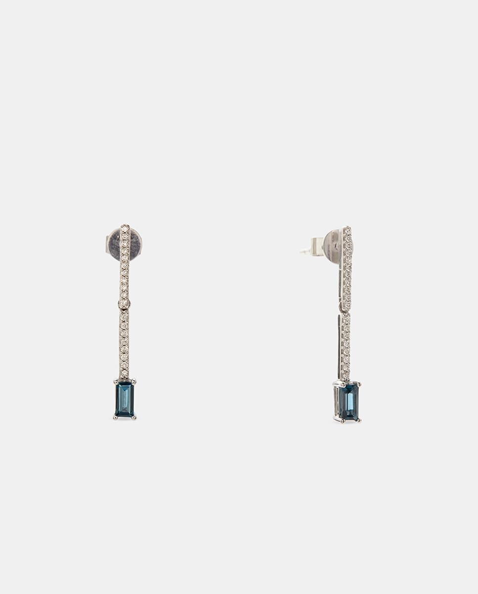Pendientes de oro, diamantes y topacio London - El Corte Inglés - Azul Azul-1