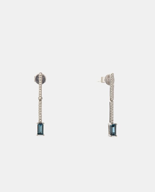 Pendientes de oro, diamantes y topacio London