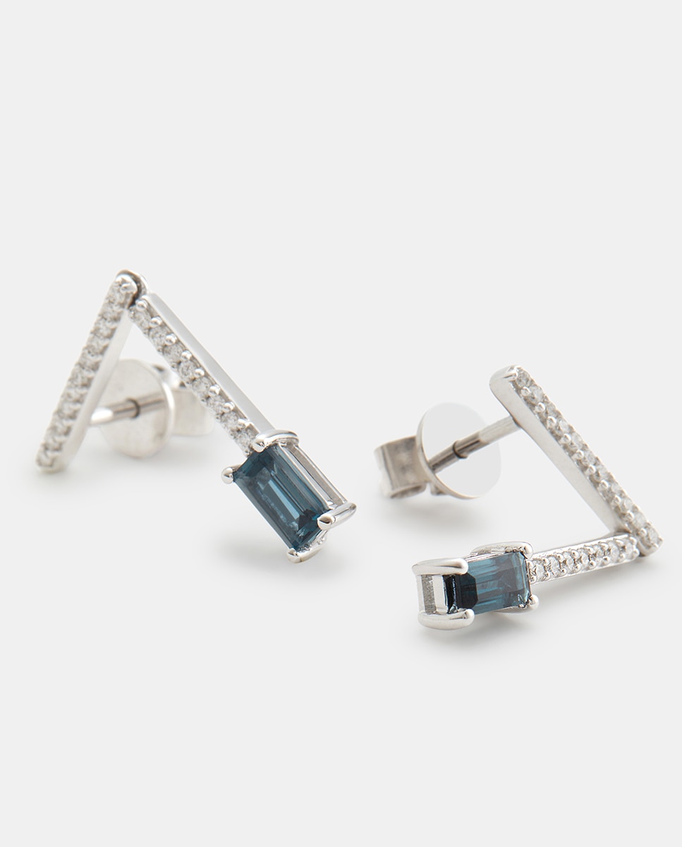 Pendientes de oro, diamantes y topacio London - El Corte Inglés - Azul Azul-2