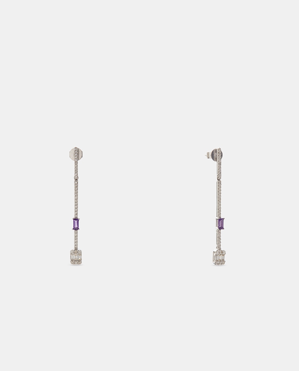 Pendientes de oro, diamantes y amatista - El Corte Inglés - Morado Morado-1