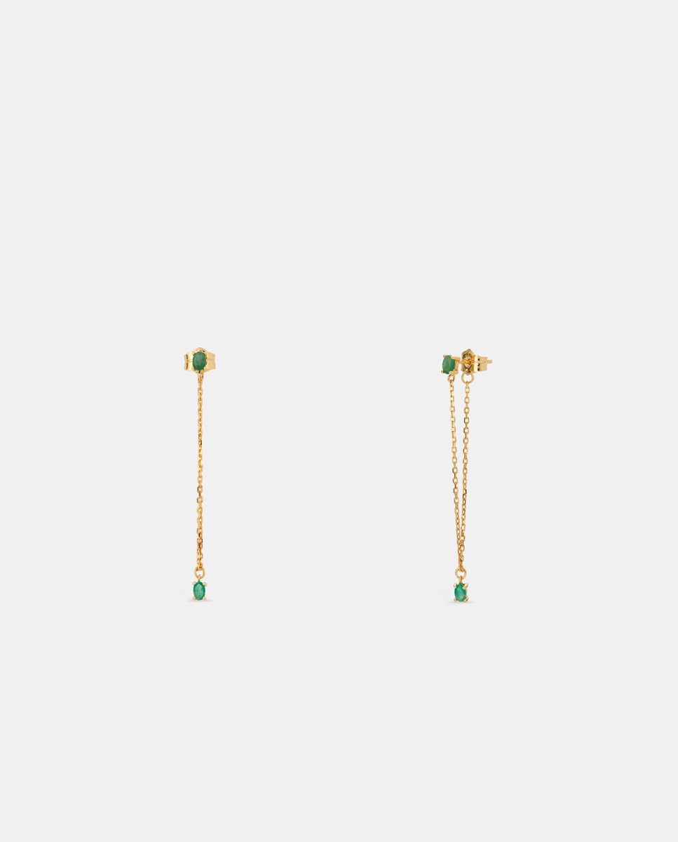 El Corte Inglés - Pendientes de oro y esmeralda.