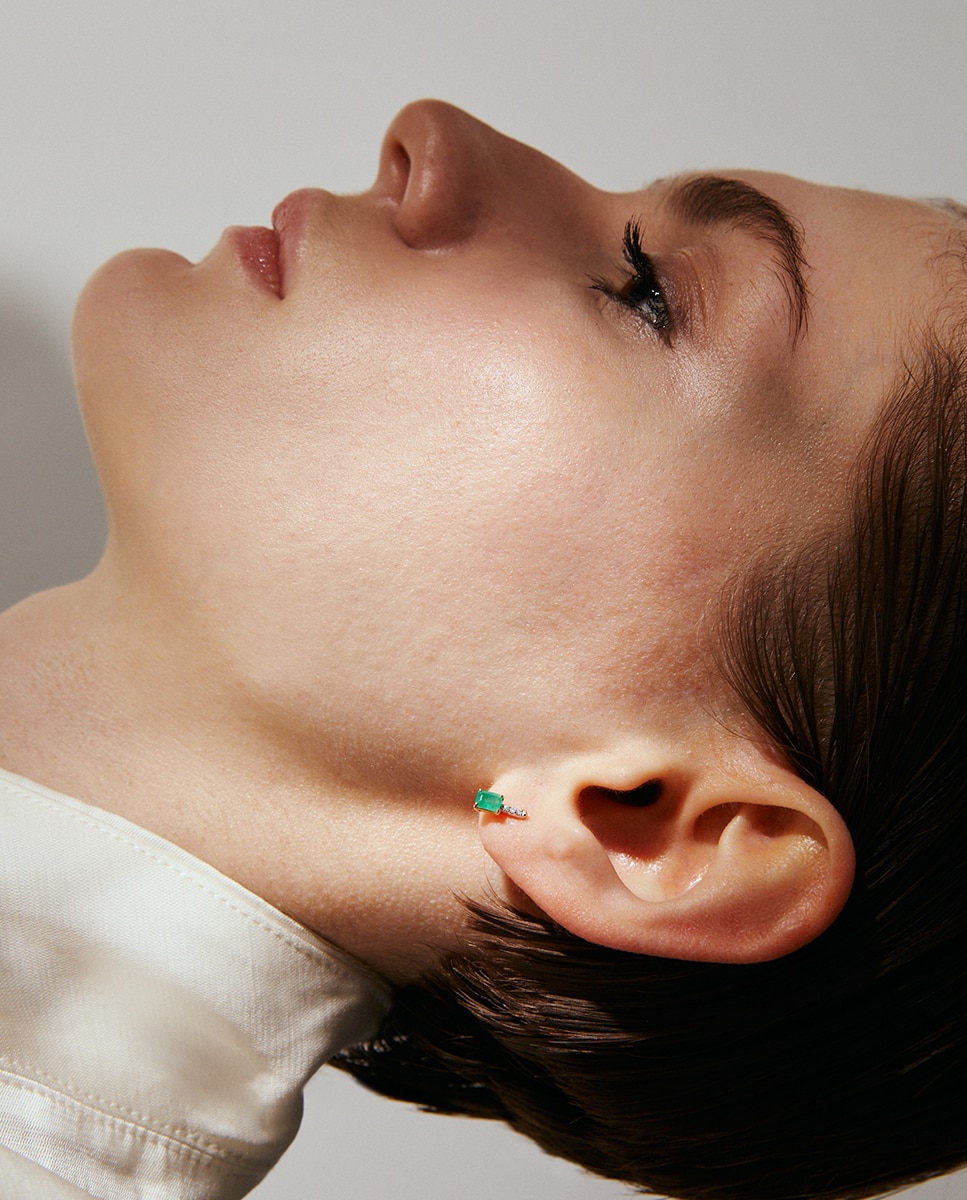 Pendientes de oro, diamantes y esmeralda - El Corte Inglés - Verde Verde-3