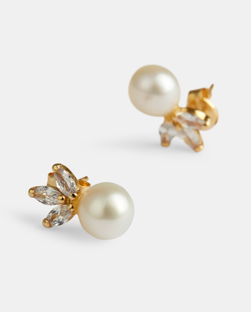 Pendientes de oro, perlas y circonitas - El Corte Inglés - Blanco Blanco-2