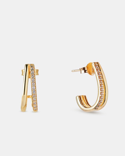 Pendientes de aro de oro y diamantes