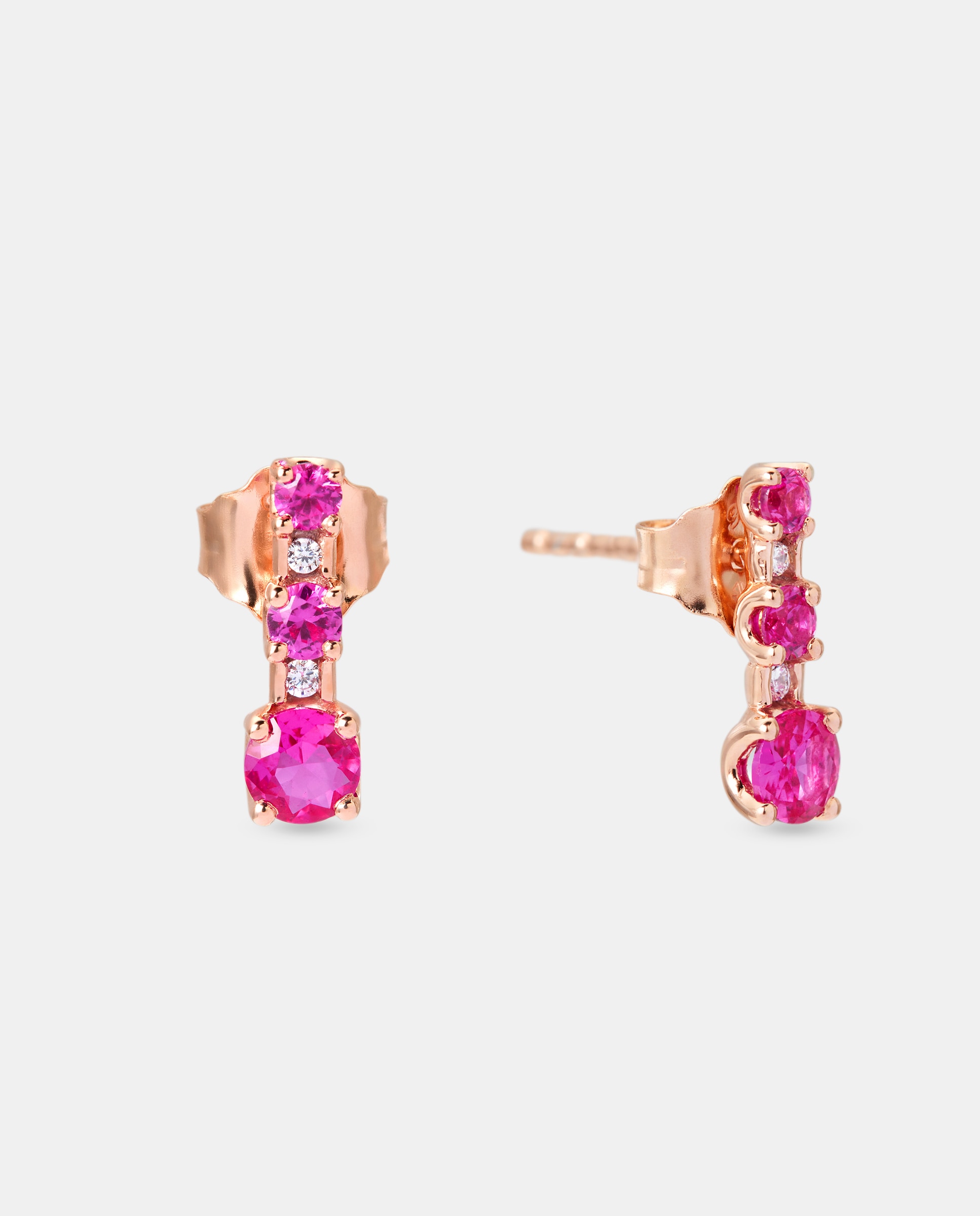 Pendientes de oro, diamantes y rubís - El Corte Inglés - Rosa Rosa-1