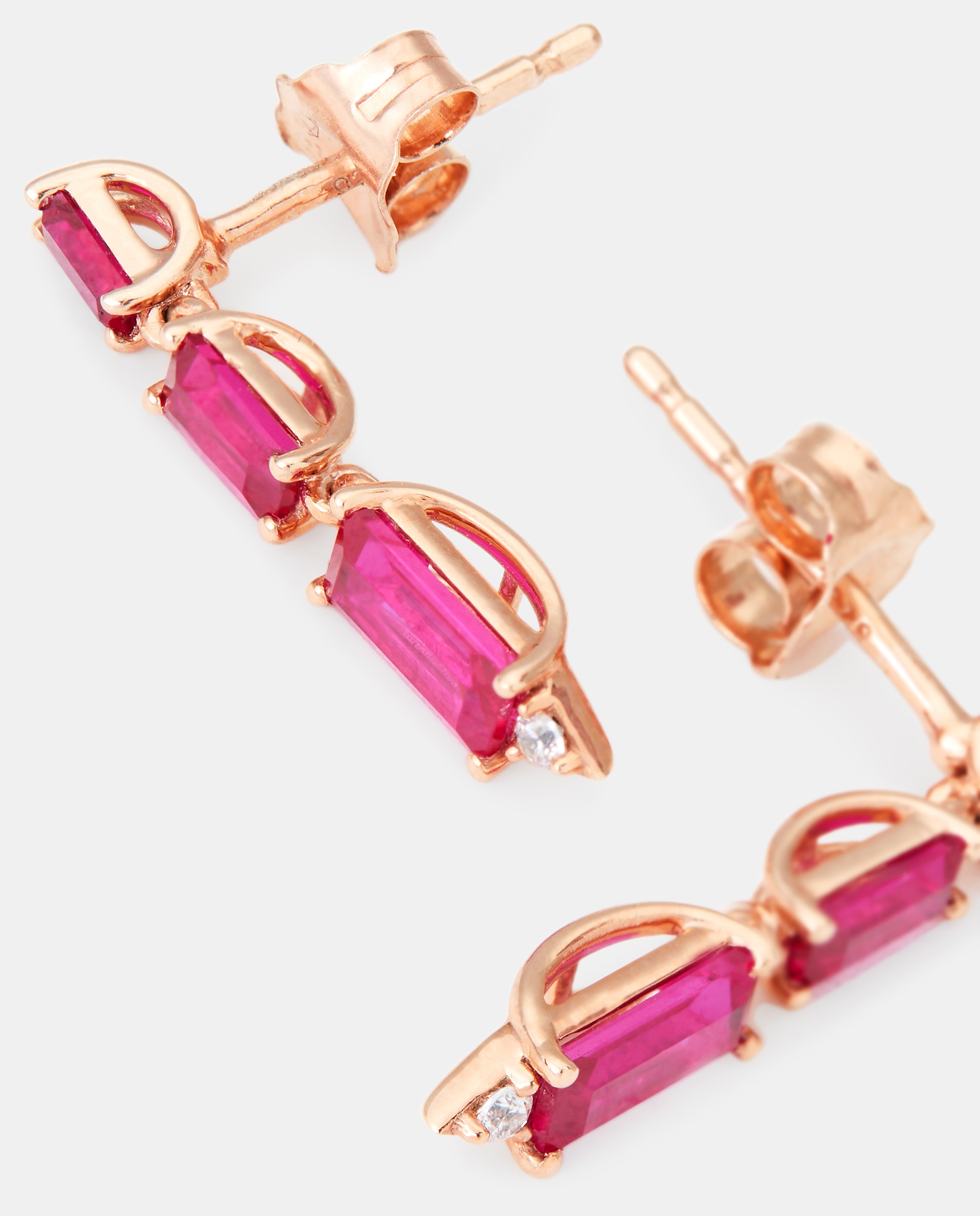 Pendientes de oro, diamantes y rubí - El Corte Inglés - Rojo Rojo-2