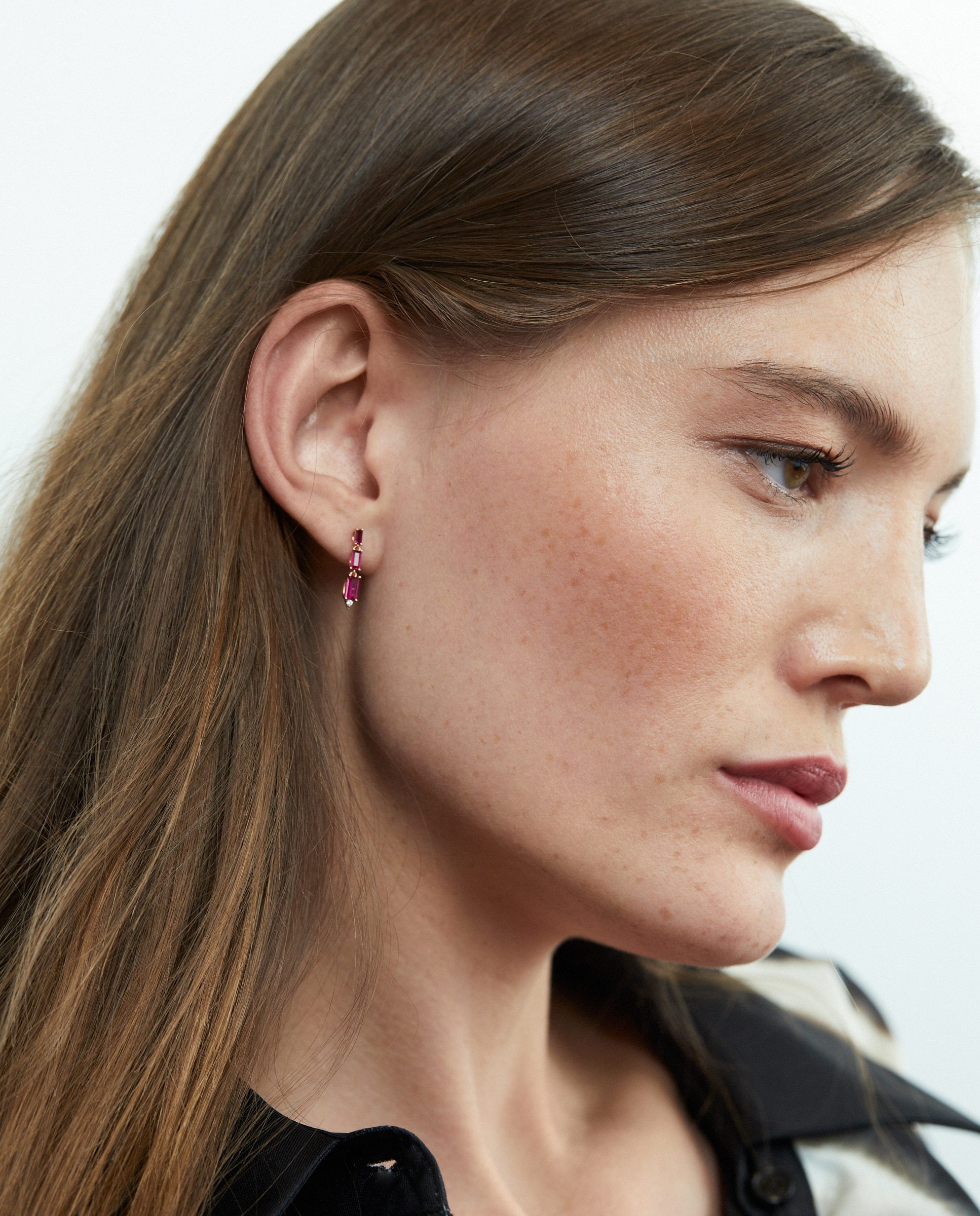 Pendientes de oro, diamantes y rubí - El Corte Inglés - Rojo Rojo-3