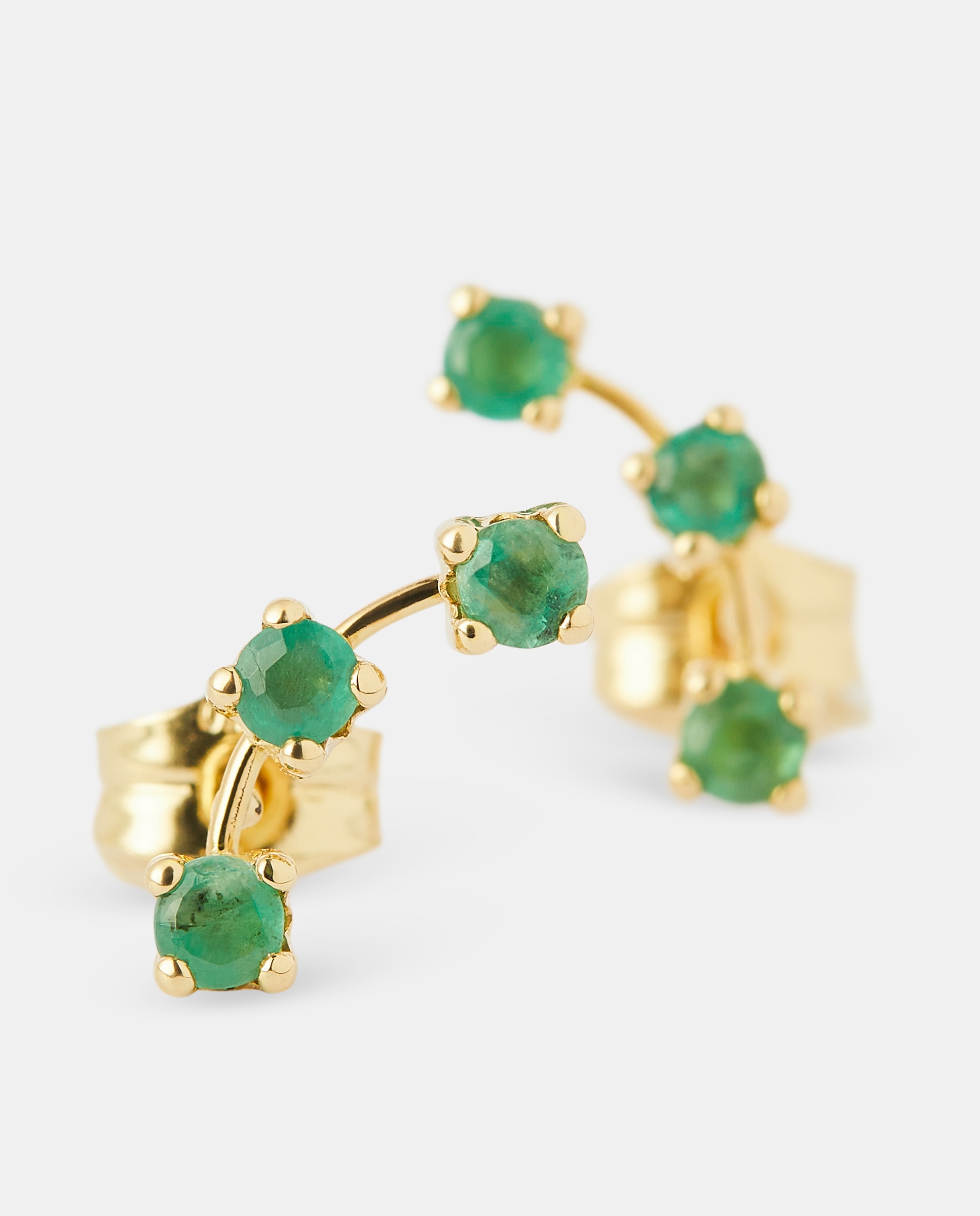Pendiente trepador de oro y esmeralda - El Corte Inglés - Verde Verde-2