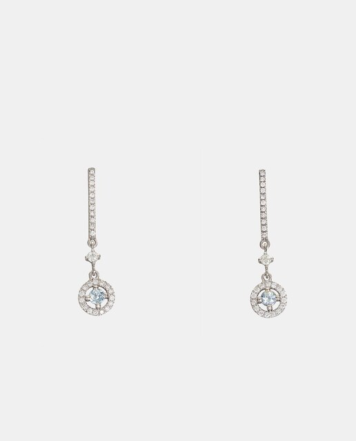 Pendientes de oro con diamantes y topacios azules