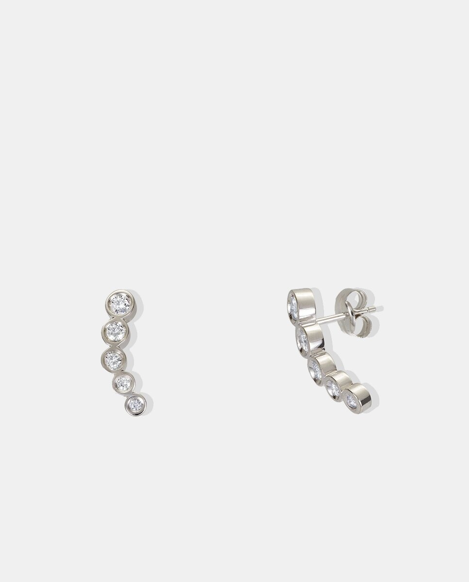 El Corte Inglés - Pendientes trepadores de oro y diamantes.